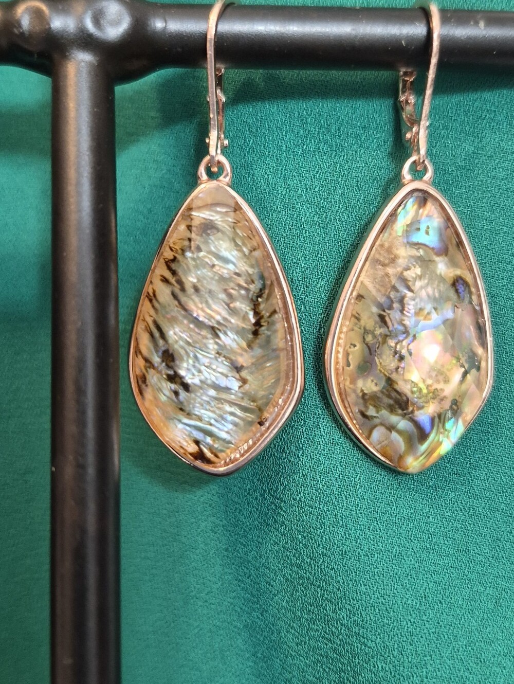 Kendra Scott Irredcent Abalone Shell Rose Gold Tone Dangle Earrings